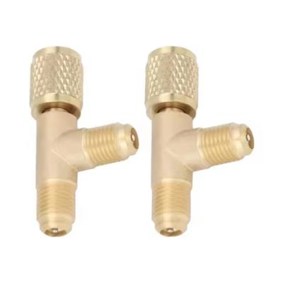 China Quick Coupler Tee Adapter T-Shaped Valve Low Pressure HAVC Refrigerant R22 R12 R134 for sale