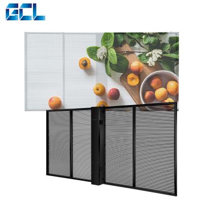 China 10000 horas de vida útil Display LED transparente a cores inteiras para publicidade interna à venda
