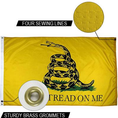 China Dont Tread on me Flag 3x5 ft Outdoor Heavy duty Dupont Nylon US Flags Strong Canvas Heading and Brass Grommets for sale