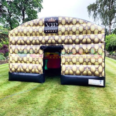 China PVC Coated Nylon / 0.4mm PVC Tarpaulin PVC Tarpaulin / 0.4mm Outdoor Drinking Inflatable Carnival VIP Bar Blast Cube Nightclub Tent For Party for sale