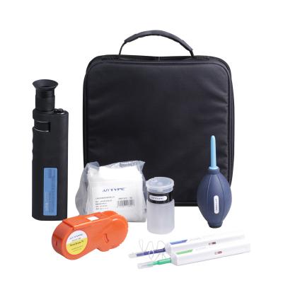 China Ftth Fiber Optic Cleaning Kit FFS12 Fiber Optic Cassette Cleaner 400X Hand Held Fiber Microscope One-Click Cleaner Alcohol Bottle for sale