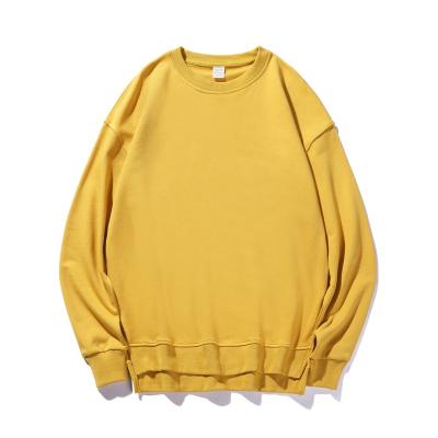 China LUXI Apparel Cotton Blend Hoodie QUICK DRY Sweatshirts Round Neck Blank French Terry Custom Logo Sweatshirts Split Edge Tops for sale