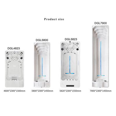 China With 12 Speeds DGL5823 Adjustable Outdoor Spa Pool Endless Swim Pool With Spa Machine 12 Speed Counter for sale