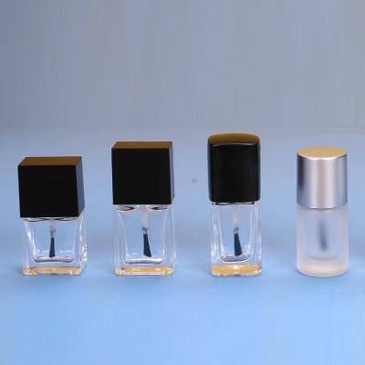 China 10ML Round square glass nail polish bottles black clear nail gel polish bottle,Lightproof Nail Polish Glass Bottle for sale