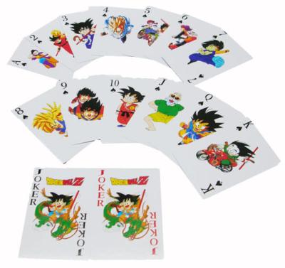 China Paper colored playing cards with dragon ball logo for sale