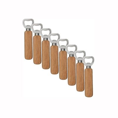 China TaiLai Natural Bartender Beer Bottle Openers with Wooden Handle Gear Flat Bottle Openers for Party Kitchen Home Bar and Restaurant for sale