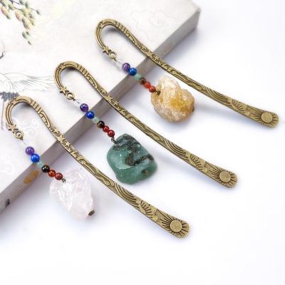 China Europe TaiLai Metal Antique Copper Pin Beading Pins with Handmade Natural Healing Pin Crystal Gemstones Matched Beads for sale