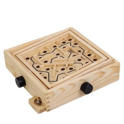 China Traditional Wooden Maze Balance Board Table Maze Solitaire Game TaiLai Labyrinth Table Children's Toys for Children and Adults Great Gift for sale