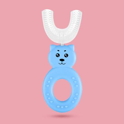 China Home Children U Shape Portable Toothbrush Child Toothbrushes Baby Silicone Toothbrush For 2 To 12 Years Old Kids for sale