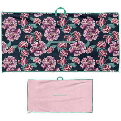 China Benutzerdefiniertes Logo Höchste Festigkeit Magnet Mikrofiber Waffel Sublimation Druck Golftücher mit magnetischem Clip zu verkaufen