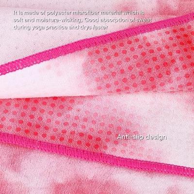 China Non Slip Soft Quick Dry Hot Sports Silicon Dots Mat Microfiber Printed Yoga Towel with Mesh Bag Packing for sale