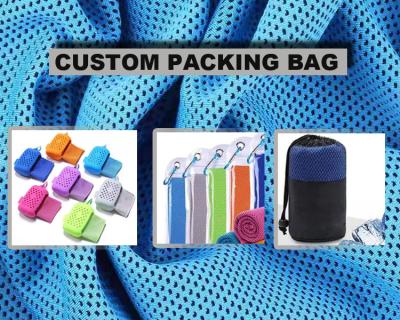 China Custom Polyester Stoff Logo Eis kühl Sport Fitnessstudio Mikrofiber Kühlhandtuch mit Flasche zu verkaufen