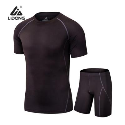 China Breathable Summer Fitness Men Running Wholesale Training Clothes Gym Wear Mens Sports Shirt Short Sleeve for sale