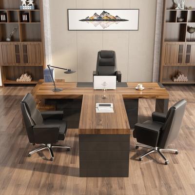 China Extendable L shape office executive office furniture with extended T shape schreibtisch CEO office desk table for sale