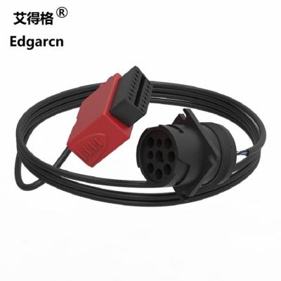 中国 トラックのためのObd2ケーブルへの赤い自動車配線用ハーネスJ1939 9 ピンドイツ 販売のため