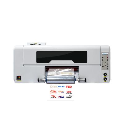 China Sinzlen 6040 Retail Size UV Sticker Printing Machine Two DX8 Heads White Varnish 8 Colors PET AB Film Sticker DTF UV Printer for sale