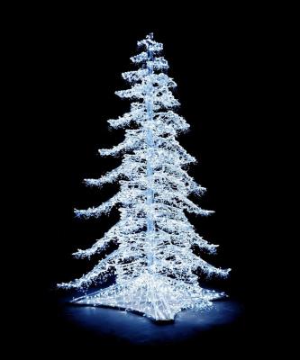 China Custom Aluminum Frame Pattern Light Holiday Decoration Size 7.5ft/9ft/12ft Cold White Led Christmas Tree Light for sale