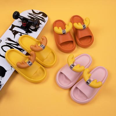 China Durable net red female three-dimensional cute antlers slippers childish soft EVA bathroom increase INS slippers net cartoon for sale