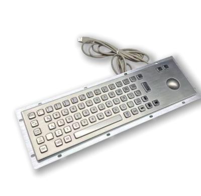 Κίνα KIOSK IP65 / IK07 ανθεκτικό στο νερό ανθεκτικό στην σκόνη αντενταλισμό Βιομηχανικό πληκτρολόγιο από ανοξείδωτο χάλυβα SUS304 με πίσω πίνακα 38mm Trackball Mounted -40°C προς πώληση