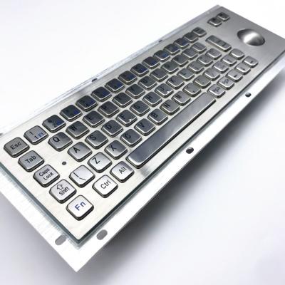 China KIOSK IP65/IK07 waterdicht stofdicht industrieel pc-toetsenbord met 38 mm roestvrijstalen trackball achterpaneel gemonteerd bij -40°C Te koop
