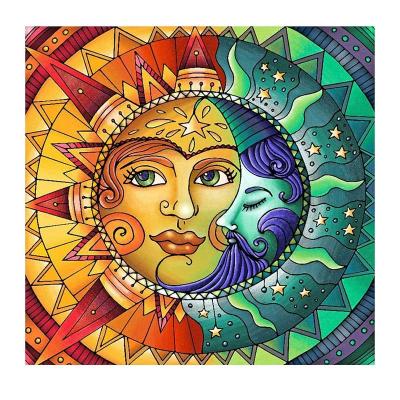 China 35CMX35CM Moon Face Full Drill Crystal Rhinestone DIY 5D Non-Toxic Paint By Numbers Diamond Painting Kits For Adults for sale