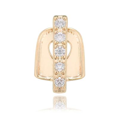 China Diamond Gold Silver Single Cap Hip Hop Grillz Stones Hiphop Ice CZ Grill Teeth for sale