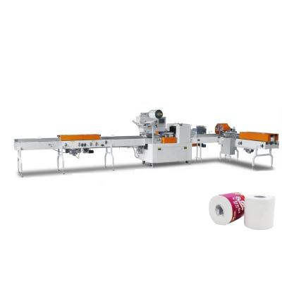 China Full Automatic High Speed Simple Hotels Roll Toilet Paper Tissue Paper Film Bags Packaging Machine for sale