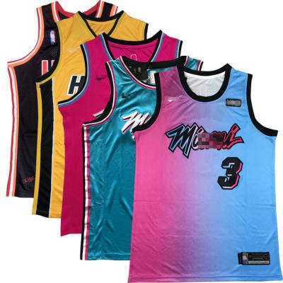 China Breathable IN STOCK 2022 Miami Basketball Team Heat Jersey High Quality Latest Embroidery 22 Butler 3 WADE Basketball Jersey for sale