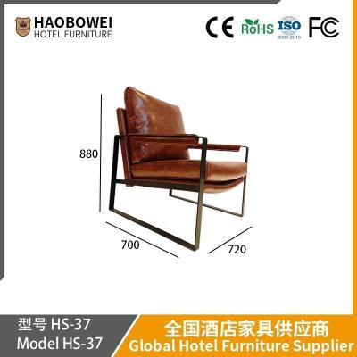 Chine Chaise de canapé unique nordique en cuir de vache à double face de loisirs de style rétro à vendre