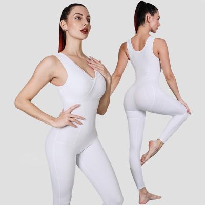 China OEM Logo Women Sports Yoga Pants Butt Lifting Workout Gym Fitness Breathable High Waist Trainer Custom One Piece Overalls for sale