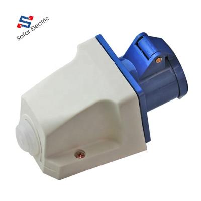 China SF-123 IP44 220~240V 32A 3pin 2P+E Industrial Wall Mounted Industrial Socket for sale