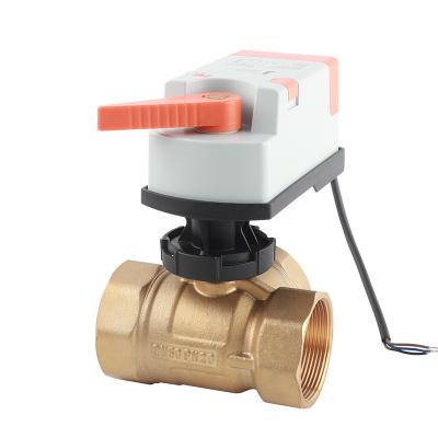 China General DN15 DN20 DN25 DN32 DN40 DN50 three way electric brass ball valve with AC24V AC220V electric actuator for sale