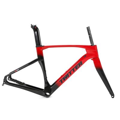 China 45cm Carbon Road Bike Frame , Hybrid Bike Frameset For 700x40C Tyre for sale