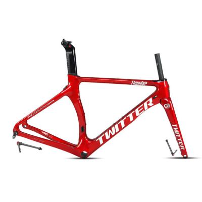 Cina Struttura della bici della strada del carbonio di altezza 52cm, dimensione della ruota di Frameset 700x25C di tuono di TWITTER in vendita