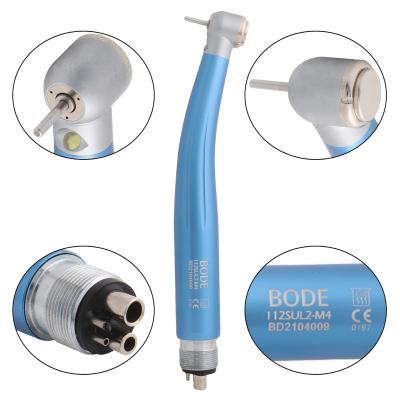 China Dental Lab / Dentistry OWE Dental Handpiece Dental High Speed Triple Hole B4 Self-Powered Ceramic Air Turbine Water Jet Bearings 4 E-Generator Blue for sale