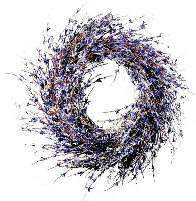 China HFlora Florist 24 Inch Faux Dried Natural Lavender Floral Door Wreath for Fall Front Door or Indoor Home Decor for sale