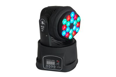 China RGB LED Moving Head Lights DMX 512 LED Mini Moving Head Beam 18X3W CREE Leds for sale