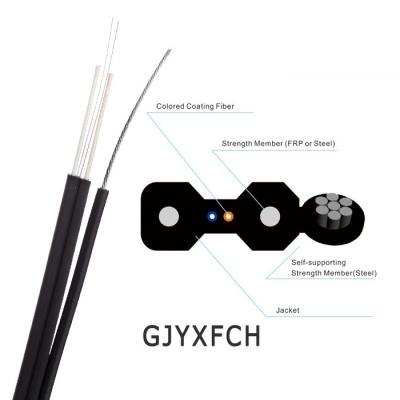중국 옥외 2개의 핵심 G657A1 섬유 GJYXCH GJYXFCH FTTH 하락 케이블 판매용
