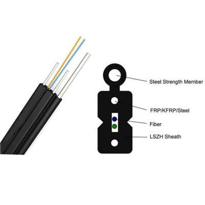 중국 GJYXCH FTTH 야외 자립형 드롭 케이블 2 코어 G657A1 섬유 그림 8 광섬유 케이블 철강선 판매용