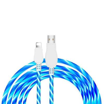 China Fast Charging Speed 3 in 1 Round Magnetic Flowing Light Magnetic Mobile Phone USB Charging Cable Led Light Cable For Type-C iPhone Use for sale