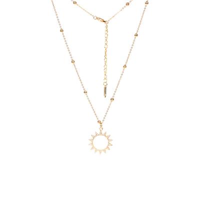 China Women Necklace 18k Gold Stainless Steel Necklace Engagement Lead Free Nickel Free Sun Moon Trendy Necklaces for sale