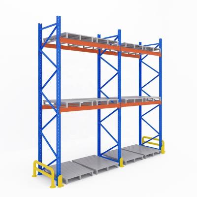 China Heavy Duty Double Uprights Metal Steel Rack voor magazijn 3 laag opslag pallet Te koop