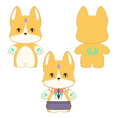 China Custom cute Fasion Genshin impact in the form of corgi Qiao doll with details sensitive plush embroidery animal toy for sale