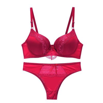 China Hot mature sexy breathable lace bra and panty set sexy lace embroidery women plus size bra set for sale