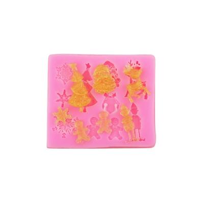 China EF278 Sustainable Christmas Tree Snowflake Deer Christmas Figure 3D Funny Fondant Chocolate Molds Cake Baking for sale