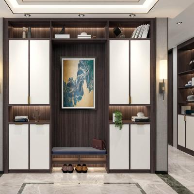 China (Other) Adjustable White Customizable Fabric Cabinet Doors Melamine Wardrobe Walk In Wardrobe For Apartment for sale