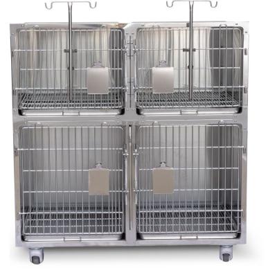 China 2021 Factory Wholesale Dog Cat Veterinary 304 Full Stainless Steel Cage Round Corners For Sale ALG-V11 for sale
