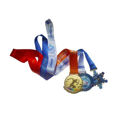 China Luminous Metal Souvenir Russia Design Logos Gold Nickel Copper Plating Hockey Match Sport Award Medal With Sandlasting for sale