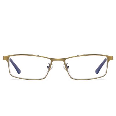China JL5135 Fashion Spring Hinge High Quality Photochromic Reading Glasses Swept Copper Metal Blue Light Blocking Glasses With Case2021 for sale