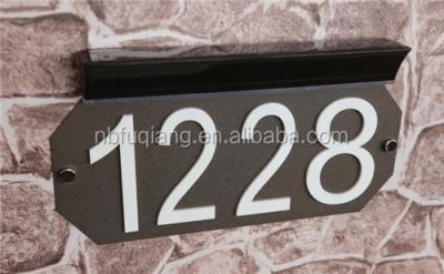China Fq-545 Solar Decoration LED Illumination And House Numbers Light Up Solar Door Plate for sale